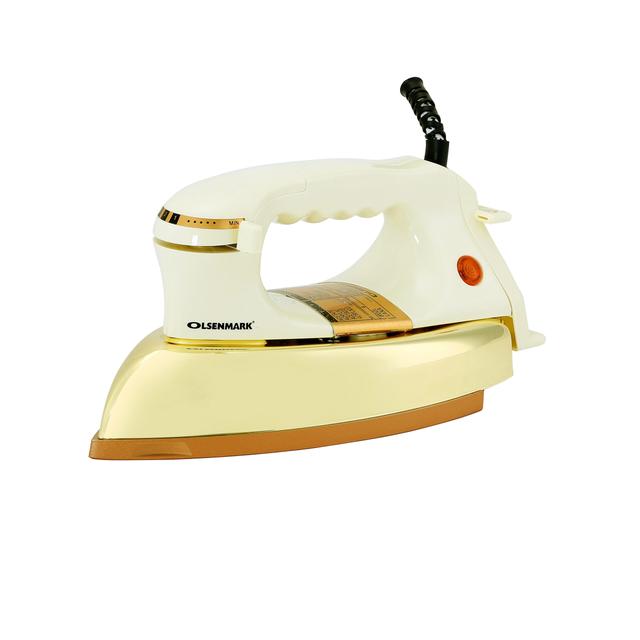 Olsenmark Automatic Dry Iron- Non-Stick Golden Teflon Plate - Heavy Weight - Auto Cut-Off - SW1hZ2U6NDM1MDQ5