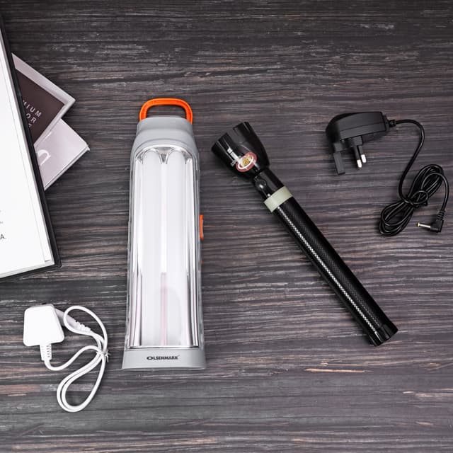 Olsenmark Rechargeable Led Emergency & Flashlight, 2 In 1 - Lantern: 44Pcs Smd Light, 4V 3000Mah