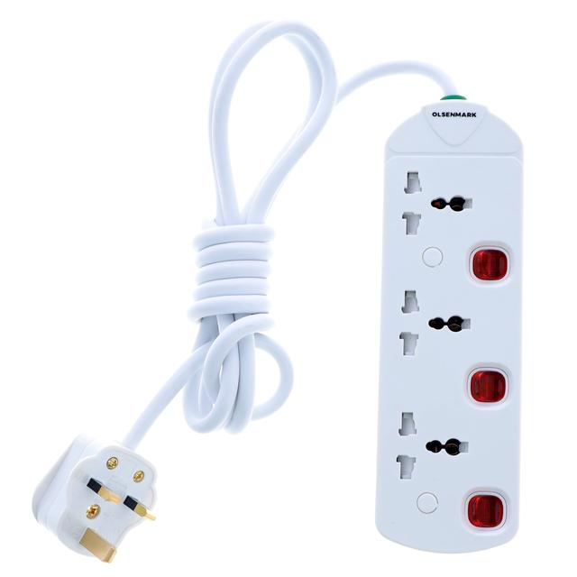 وصلة كهرباء بثلاث مآخذ 3Way Ext socket - Olsenmark - SW1hZ2U6Mzk0MDY0