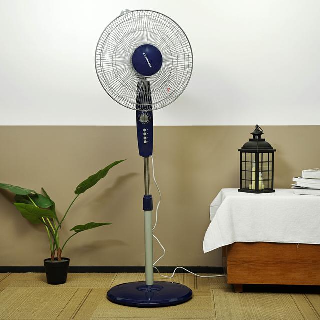 Olsenmark Stand Fan, 16 Inch - Piano Button Switches, 3 Speed Settings - 5 Leaf Abs Transparent Blade - SW1hZ2U6NDE1NjMx