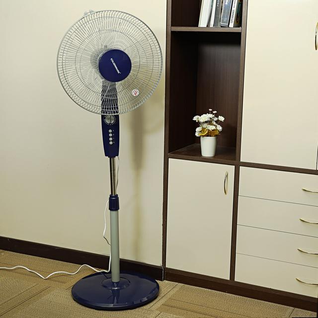 Olsenmark Stand Fan, 16 Inch - Piano Button Switches, 3 Speed Settings - 5 Leaf Abs Transparent Blade - SW1hZ2U6NDE1NjMz