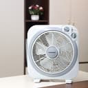Olsenmark 12'' Box Fan - Powerful Personal Desk Box Fan With Copper Motor