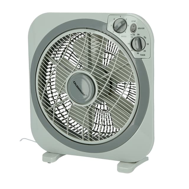 Olsenmark 12'' Box Fan - Powerful Personal Desk Box Fan With Copper Motor