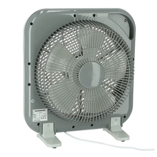 Olsenmark 12'' Box Fan - Powerful Personal Desk Box Fan With Copper Motor