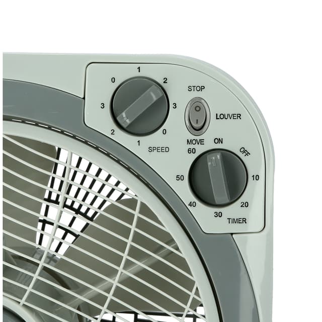 Olsenmark 12'' Box Fan - Powerful Personal Desk Box Fan With Copper Motor