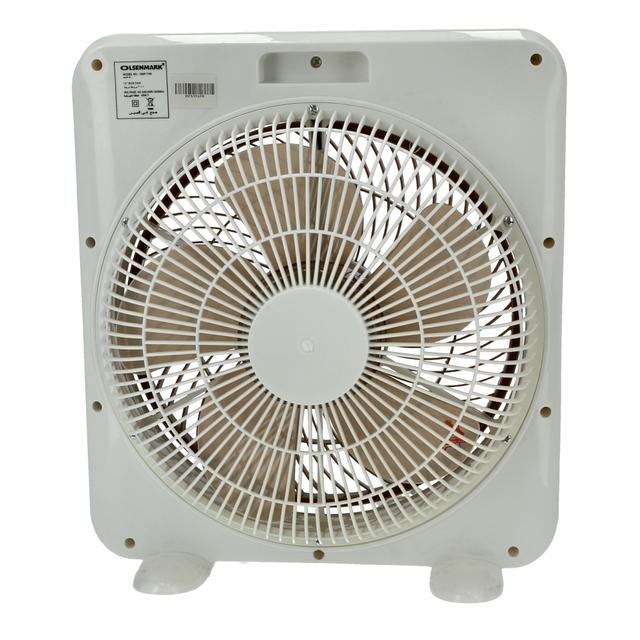 Olsenmark Box Fan, 12 Inch - 3 Speed Setting - 5 Leaf Strong Blade - Timer Function