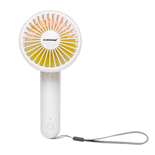 Olsenmark Rechargeable Mini Fan - Personal Portable Fan with 3 Speed Options - | Led Flash Light | Up to 4 Hours Working with 1200 MAH Battery | Quiet USB Travel Fan for Office, Home and Outdoors Use - SW1hZ2U6Mzg4Njcw