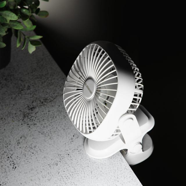 Olsenmark Rechargeable Multifunction Mini Fan, OMF1835 - Adjustable Angle, Use Clip & Table, Rechargeable Lithium Battery, LED Night Light, Brush Less Motor - SW1hZ2U6NDMyNDcw