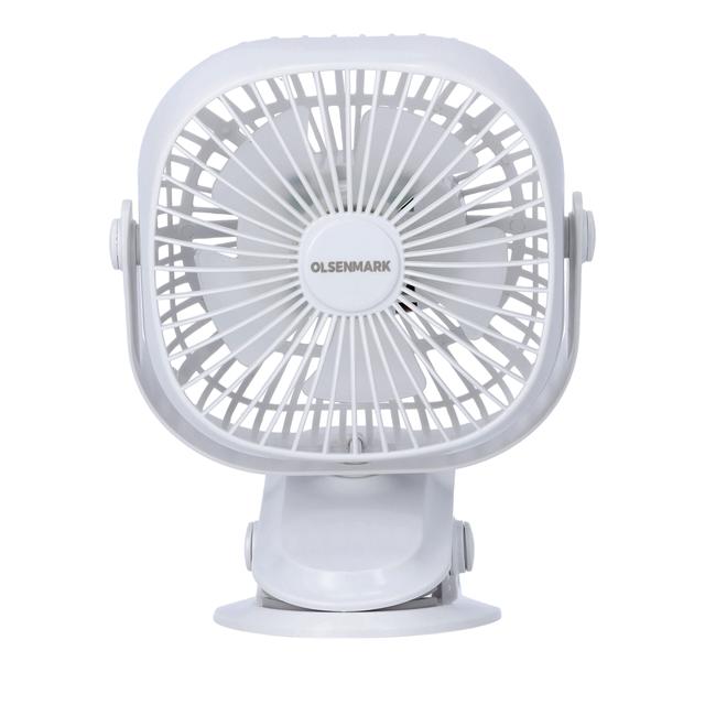 Olsenmark Rechargeable Multifunction Mini Fan, OMF1835 - Adjustable Angle, Use Clip & Table, Rechargeable Lithium Battery, LED Night Light, Brush Less Motor - SW1hZ2U6NDMyNDYy