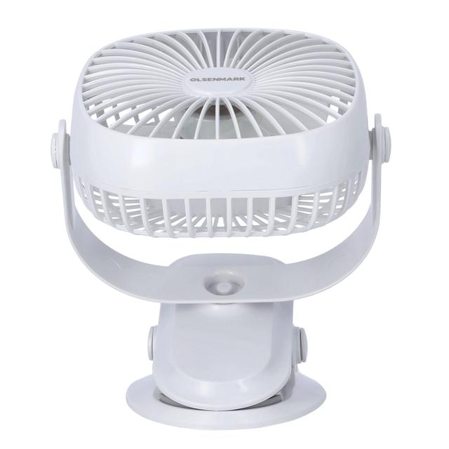 Olsenmark Rechargeable Multifunction Mini Fan, OMF1835 - Adjustable Angle, Use Clip & Table, Rechargeable Lithium Battery, LED Night Light, Brush Less Motor - SW1hZ2U6NDMyNDc2