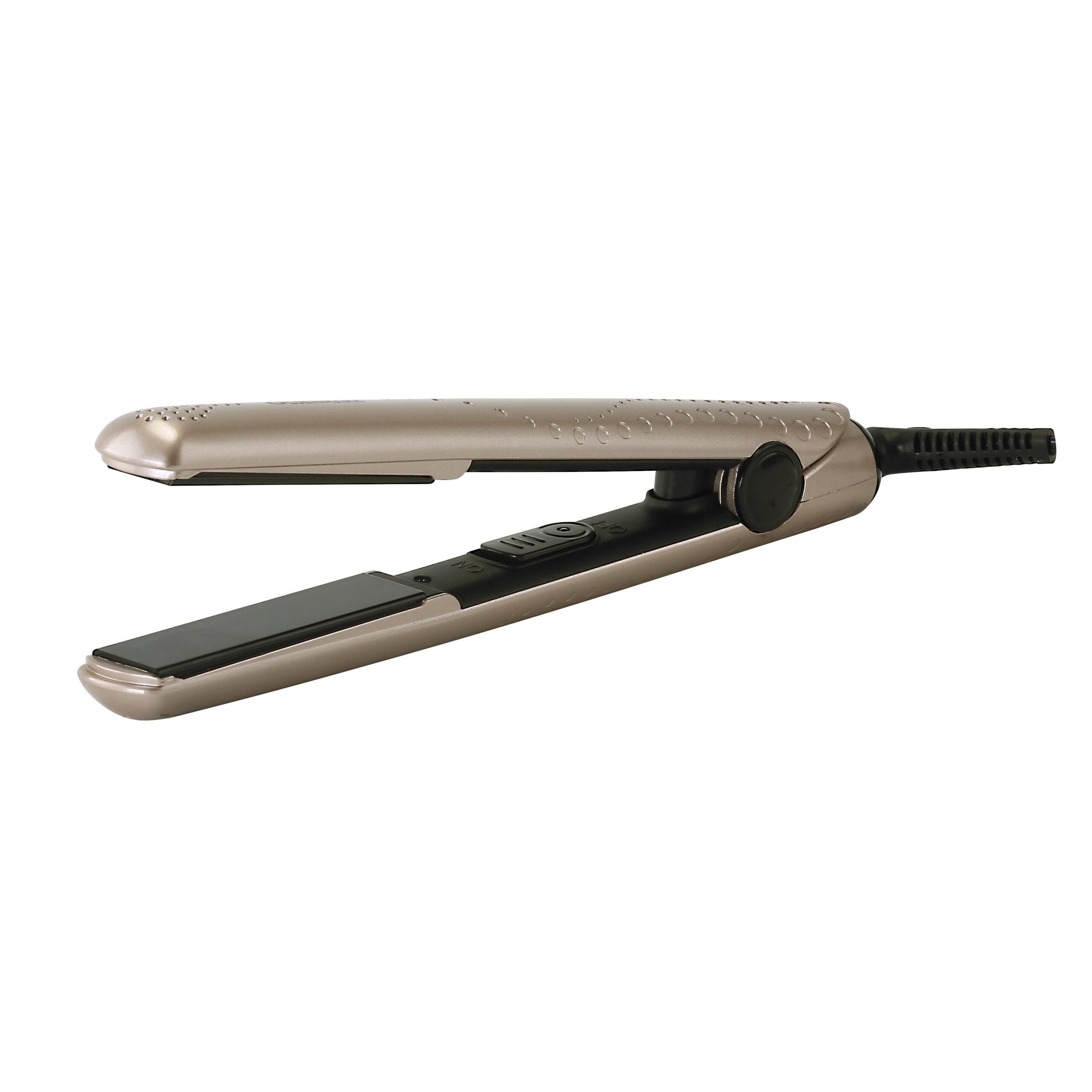 ليس الشعر 200C ذهبي Ceramic Hair Straightener - 360 Swivel Cord - Power Button - Olsenmark