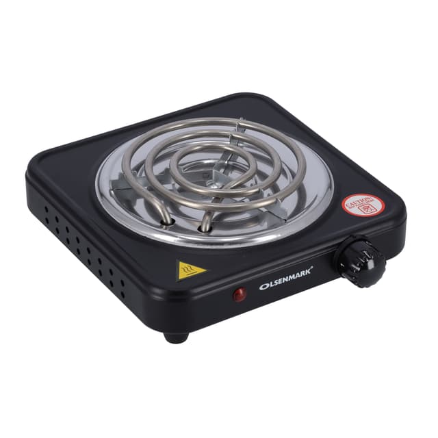 Olsenmark Single Burner Electric Hot Plate, 1000W - Plate Diameter 185 mm - Variable Heat Settings - Overheat Protection - Light Indicator - Auto-Thermostat Control