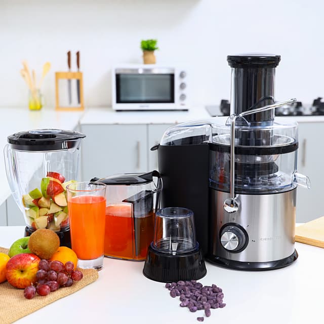 عصارة كهربائية 3في1 800W متعددة الإستخدامات Blender With Stainless Steel Housing, 3In1 Powerful Motor - Olsenmark