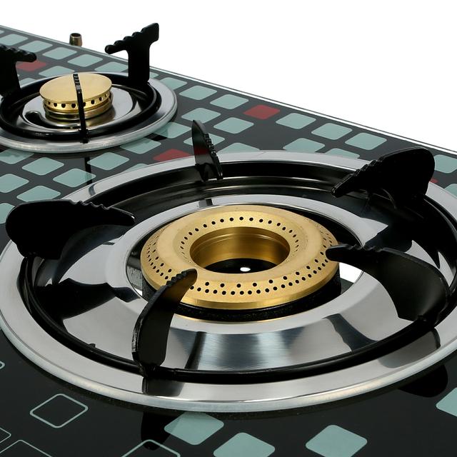 Olsenmark Tempered Glass Triple Burner Gas Stove Auto Ignition