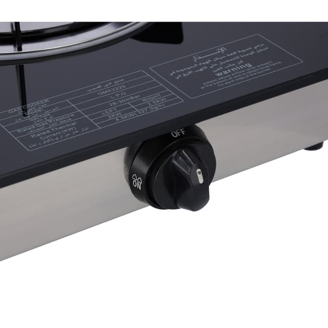 موقد غاز بشمعتين Tempered Glass Double Burner Gas Stove من Olsenmark