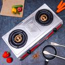 Olsenmark Stainless Steel Double Burner Gas Stove - Auto Ignition - Cast Iron Golden Burner - Heat - SW1hZ2U6NDM0NzMw