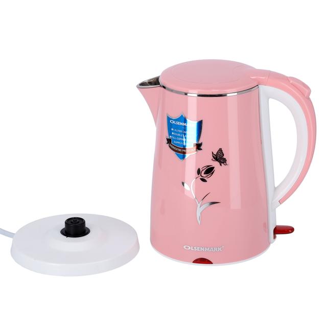 Olsenmark Electric Kettle, 1500W, 360 Degree Rotation Base, OMK2355 - Safety Cut Off, Dry Boil & Overheating Protection, 1.8L Capacity, Perfect for Hot Water, Tea & Coffee Maker - SW1hZ2U6Mzk2NjMx