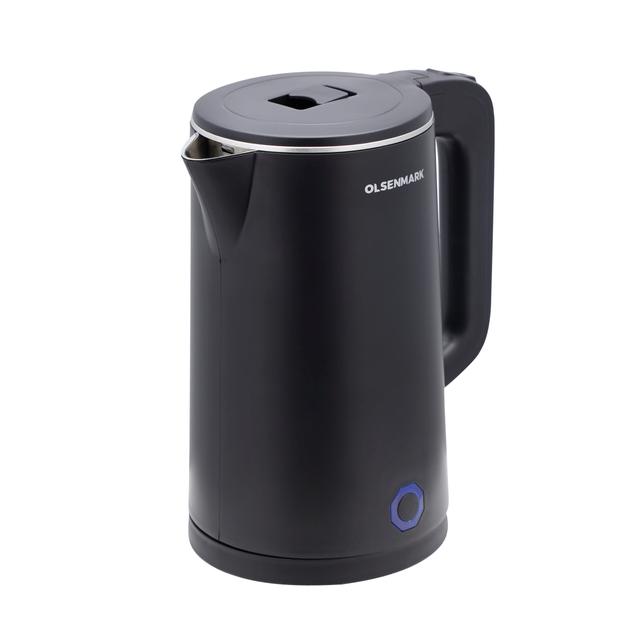 Olsenmark Electric Kettle, 1.8L Capacity, OMK2475 | Stainless Steel Seamless Inner | Double Wall Cool Touch Body | Auto-Shut Off, Boil Dry Protection | 360 Degree Rotational Base | Power Indicator - SW1hZ2U6NDM0ODkx