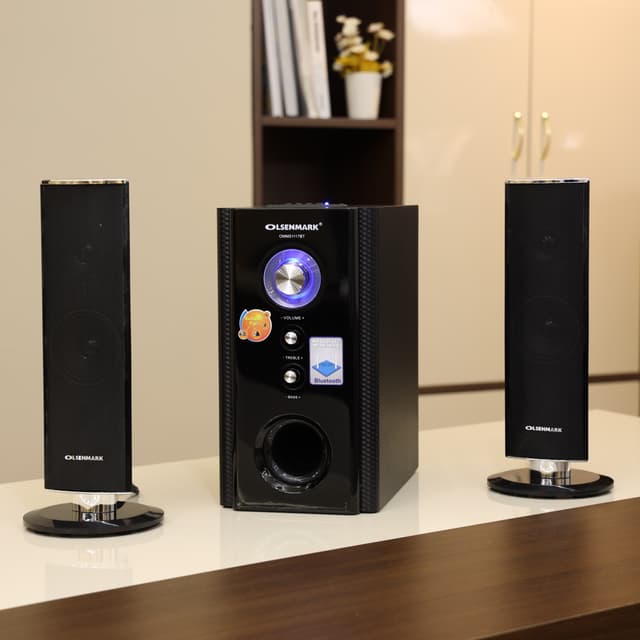 Olsenmark High Power 2.1 Professional Speaker - Multimedia Speaker System With Subwoofer - Usb/Sd/Fm