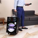 Olsenmark Rechargeable Trolley Speaker With Usb, Sd Card, Fm, Mic, Bluetooth & Remote - Led Light