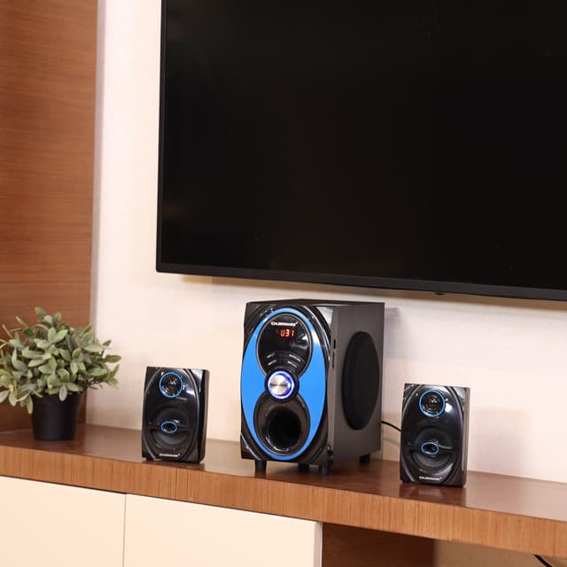 Olsenmark Multimedia Speaker, 2.1 Channel With Usb, Sd, Fm, Bluetooth & Remote