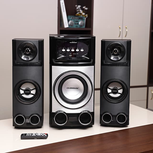 Olsenmark High Power 2.1 Professional Speaker - Multimedia Speaker System With Subwoofer - Usb/Sd/Fm