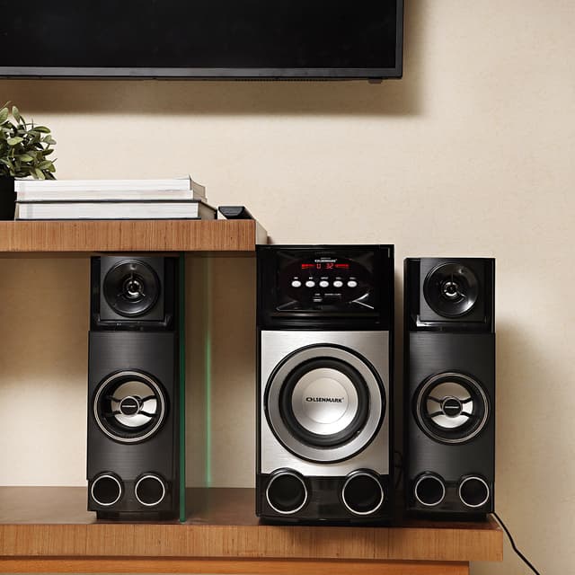 Olsenmark High Power 2.1 Professional Speaker - Multimedia Speaker System With Subwoofer - Usb/Sd/Fm
