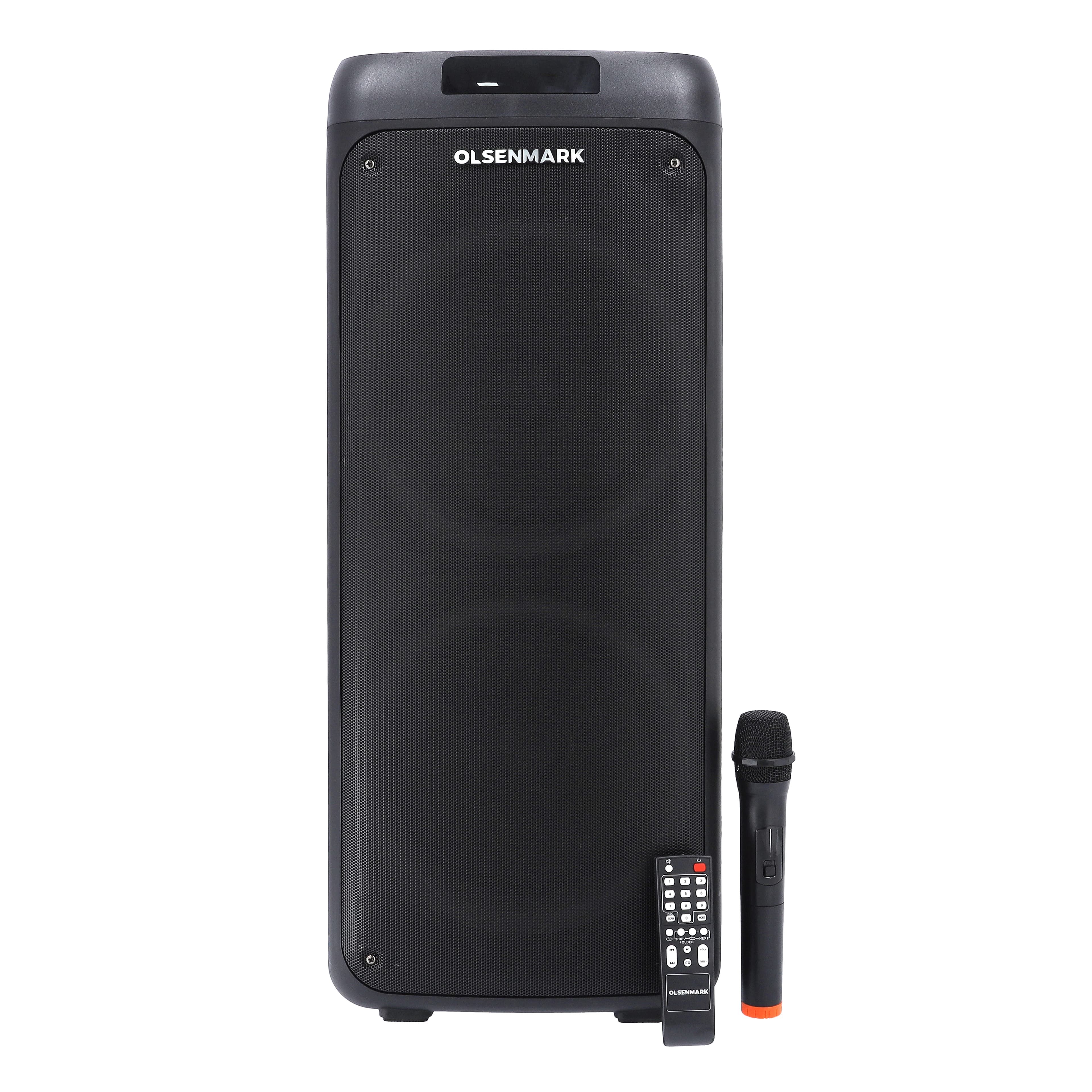 Olsenmark Rechargeable Party Speaker,LED Ring Flash Lights,OMMS1280 - FM Radio,Bluetooth Function,TWS Function,X-Bass Function,Remote Adapter,Remote Control,Portable Speaker,2 Years Warranty