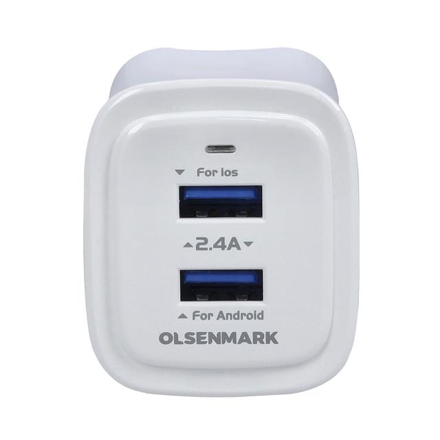 رأس شاحن سريع Olsenmark Dual USB Port Travel Charger - SW1hZ2U6Mzg4NDQ0