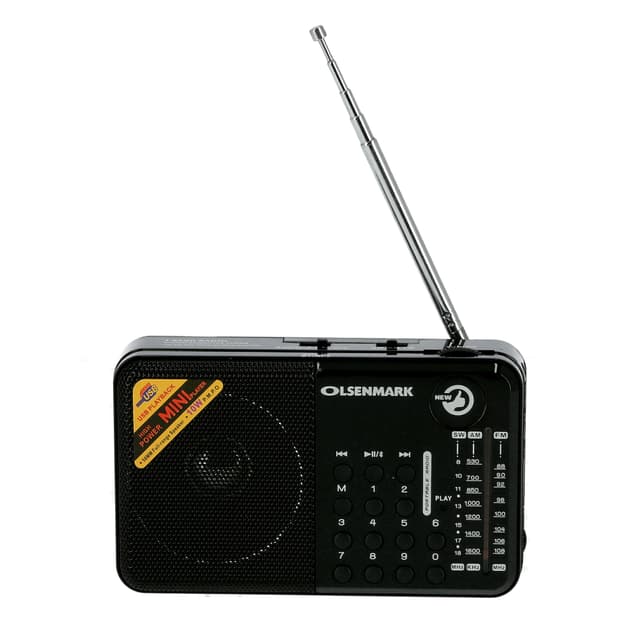 Olsenmark FM - AM - USB - SD - MW - Bluetooth - Aux - Radio 1X100 - Rechargeable Battery - 3.7V 400mAh