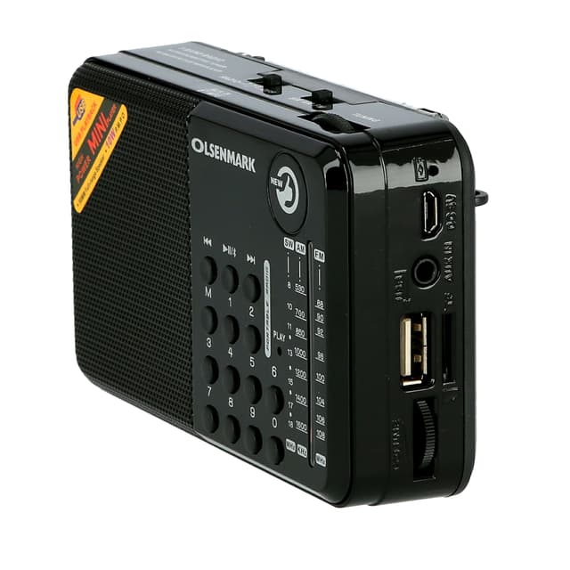 Olsenmark FM - AM - USB - SD - MW - Bluetooth - Aux - Radio 1X100 - Rechargeable Battery - 3.7V 400mAh