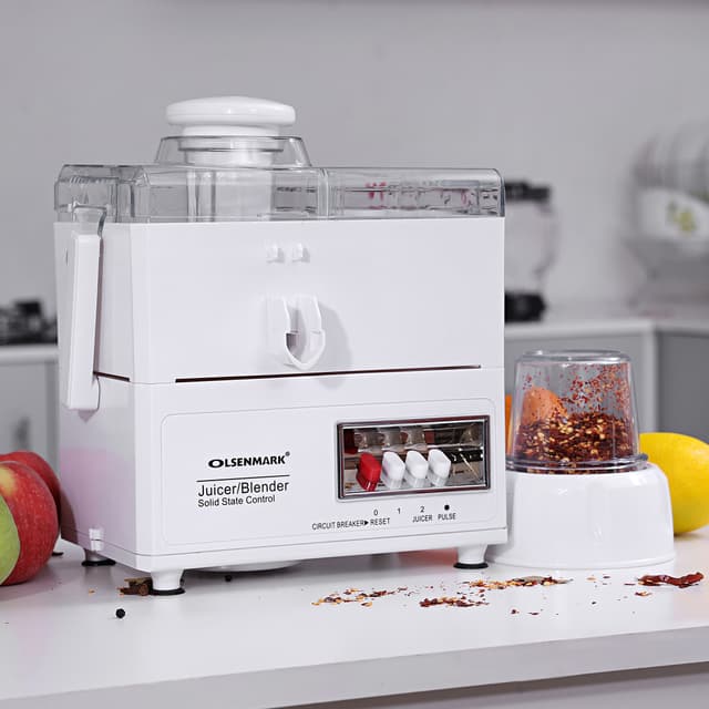 Olsenmark 400W 4-In-1 Food Processor & Juicer - Multifunctional Smoothie Maker, Juicer, Compact