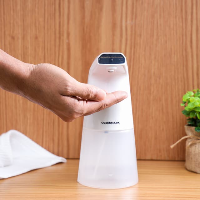 Olsenmark Automatic Sanitizer Spray Dispenser - IR Sensor Technology Touchless Hand Sanitizer Dispenser, Soap Dispenser | 150mAh Battery | Suitable for Home, Office, School, Hospital - SW1hZ2U6Mzg4NDA3