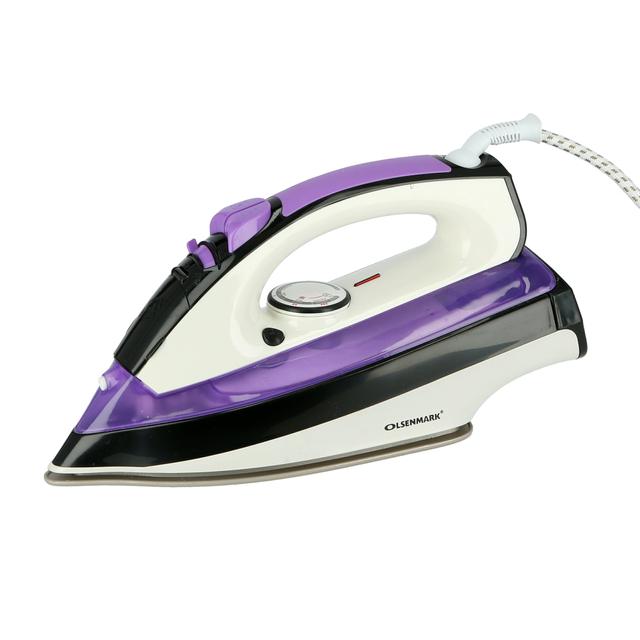 Olsenmark 2200W Non-Stick Soleplate Steam Iron, Powerful Wet & Dry Steam Iron With Self Clean Function - SW1hZ2U6NDM1NDg2