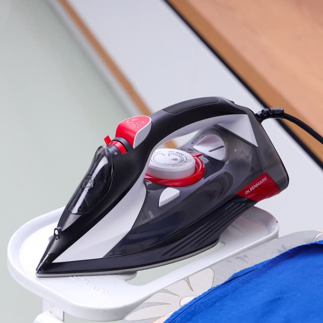 Olsenmark Steam Iron with 350ml Water Tank, OMSI1838 | Dry, Steam, Spray | Vertical Steam | Adjustable Temperature Control | Self-Cleaning | Ceramic Soleplate | Anti-Calc