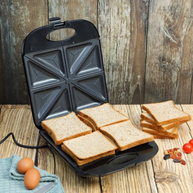 Olsenmark Sandwich Maker, With Stainless Steel Panel, OMSM2491 | Cool Touch Handle | Lock System | Power Indicator | Automatic Temperature Control | Upright Storage - SW1hZ2U6NDM0MjM5