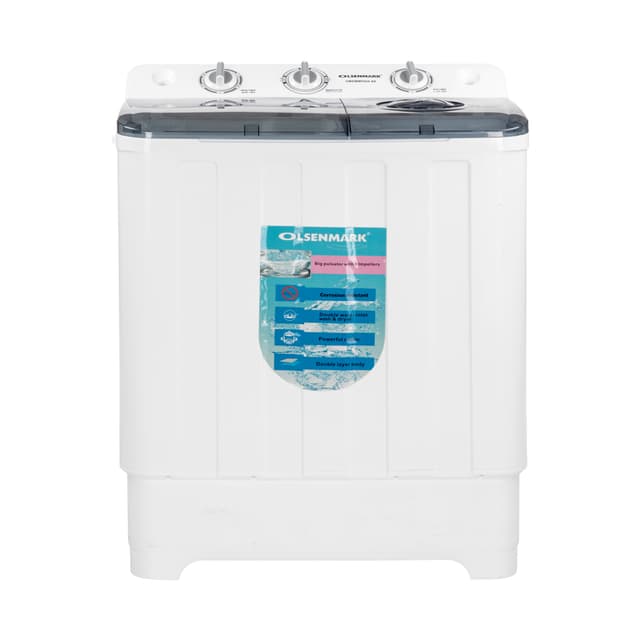 غسالة حوضين 8 كجم Twin Tub Semi Automatic Washing Machine من Olsenmark - 188598