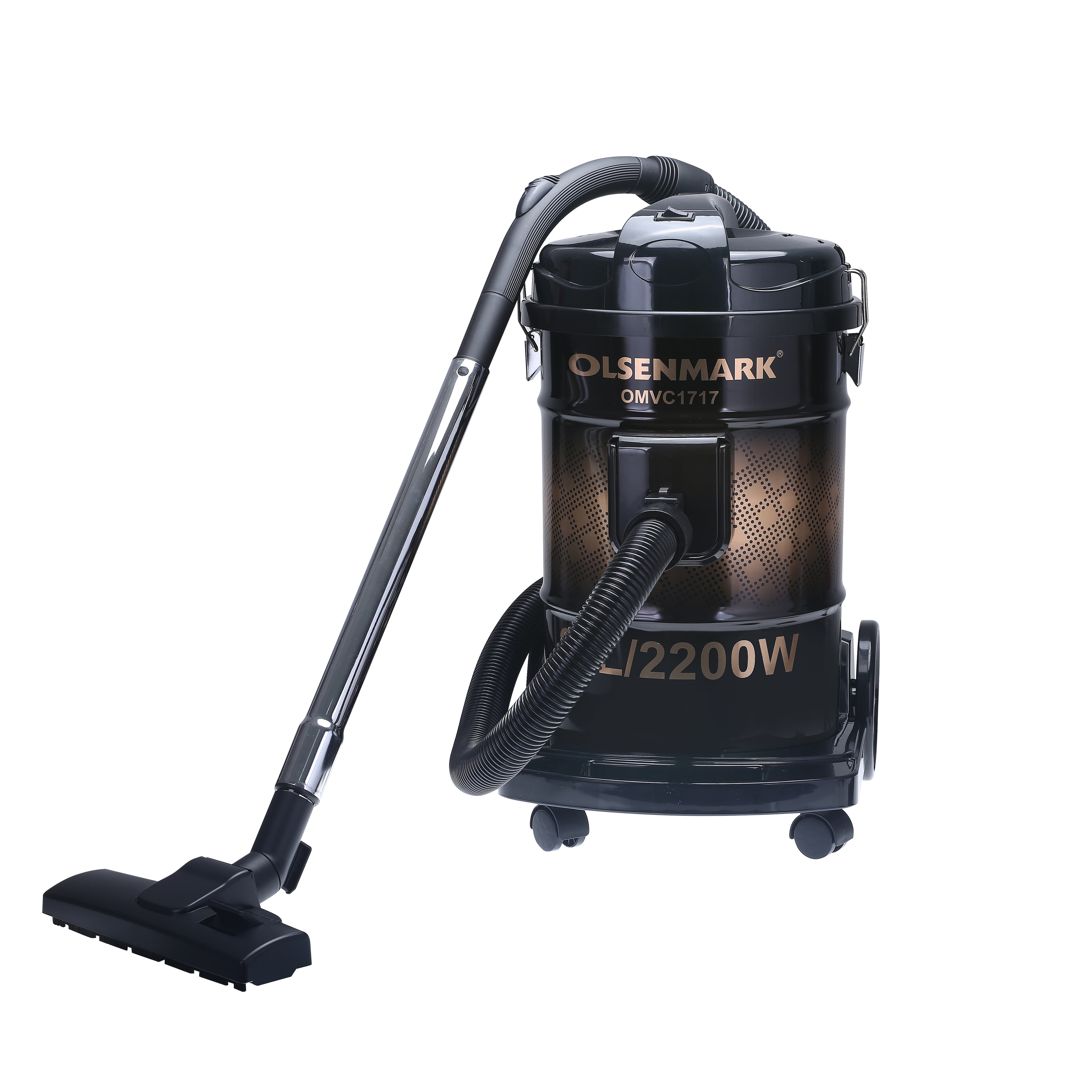 Olsenmark OMVC1717 Drum Vacuum Cleaner, 2200W | 24L - ABS/Copper/Iron - Dust Full Indicator - Parking Position - Air Blower Function - Air Flow Control on Handle | 2 Years Warranty