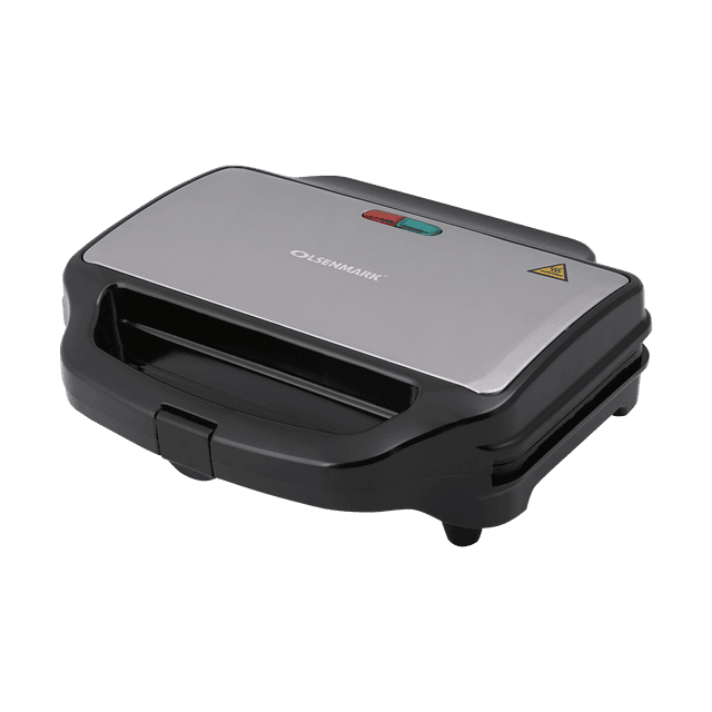 Olsenmark Waffle Maker With Non Stick Coating - Skid-Resistant Feet - Power On & Ready Lights - 900W