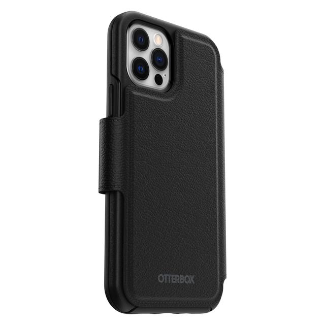 OtterBox Magsafe Folio for iPhone 12 / 12 Pro - Leather Wallet Magnetic Folio, Designed for Apple MagSafe, Built-in Card & Cash Slots, Detachable & Easy Install - Black - SW1hZ2U6MzYyNDk3