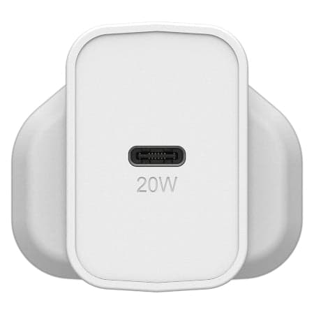 شاحن 20 واط ابيض UK Wall Charger 20 Watts Rugged Fast Compact Charger USB-C devices من OtterBox