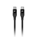 Porodo Aluminum Braided USB-C to USB-C Cable 2.2M 60W - Black - SW1hZ2U6MzU3NDAw