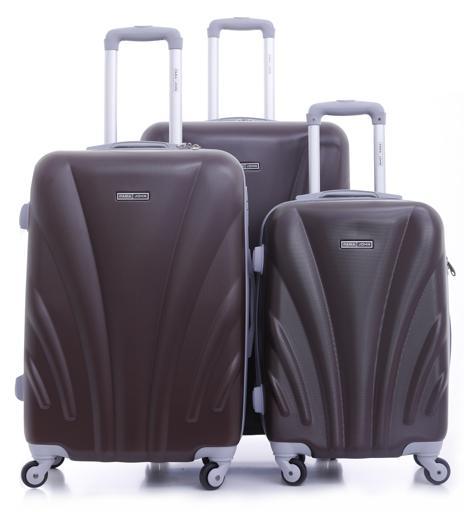 طقم حقائب سفر 3 حقائب مادة ABS بعجلات دوارة (20 ، 24 ، 28) بوصة لون القهوة PARA JOHN - PJTR3011 Palma 3 Pcs Trolley Luggage Set, Coffee - SW1hZ2U6MzY0ODgz