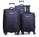 طقم حقائب سفر 3 حقائب مادة PVC بعجلات دوارة (20 ، 24 ، 28) بوصة أسود PARA JOHN - Buffalos 3 Pcs Trolley Luggage Set, Black - SW1hZ2U6MzY1MjM4