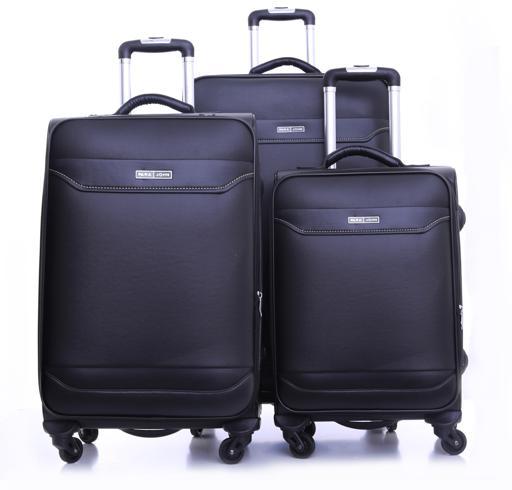 PARA JOHN Buffalos 3 Pcs Trolley Luggage Set, Black