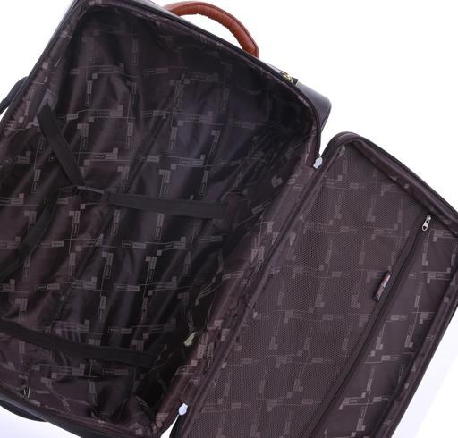 طقم حقائب سفر 3 حقائب مادة PVC بعجلات دوارة (20 ، 24 ، 28) بوصة بني و أسود PARA JOHN - Buffalos 3 Pcs Trolley Luggage Set, Brown - SW1hZ2U6MzY1MjY1