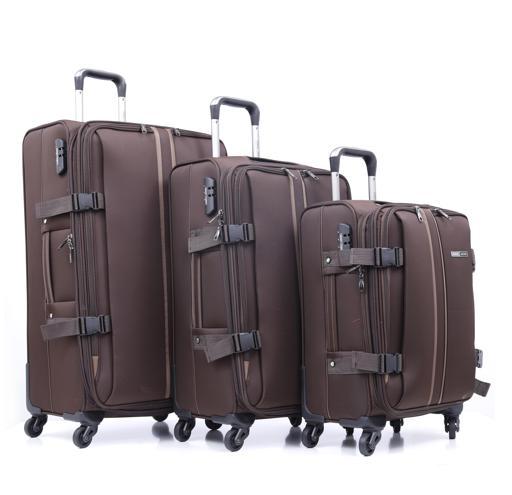 PARA JOHN PJTR3040 3 Pcs Trolley Luggage Set, Brown - SW1hZ2U6MzY1MzAw