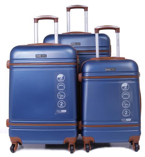 طقم حقائب سفر 3 حقائب مادة ABS بعجلات دوارة (20 ، 24 ، 28) بوصة أزرق PARA JOHN - Abs Hard Trolley Luggage Set, Blue