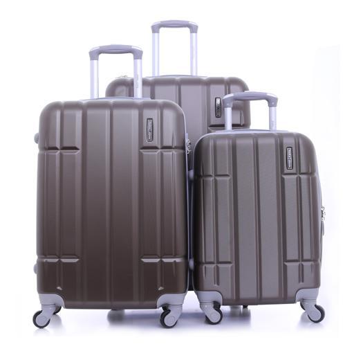 طقم حقائب سفر 3 حقائب مادة ABS بعجلات دوارة (20 ، 24 ، 28) بوصة لون القهوة PARA JOHN - Abs Hard Trolley Luggage Set, Coffee - SW1hZ2U6MzY1MjIz