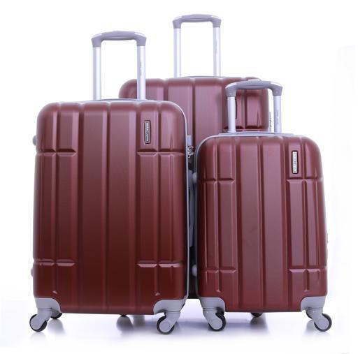 طقم حقائب سفر 3 حقائب مادة ABS بعجلات دوارة (20 ، 24 ، 28) بوصة أحمر كستنائي PARA JOHN - Abs Hard Trolley Luggage Set, Maroon - SW1hZ2U6MzY1MTM1